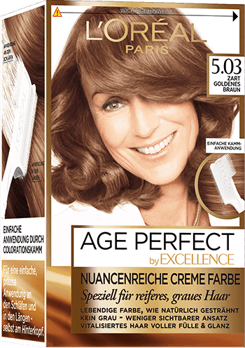 Braune Haare Zart Goldenes Braun 503 Age Perfect Packshot